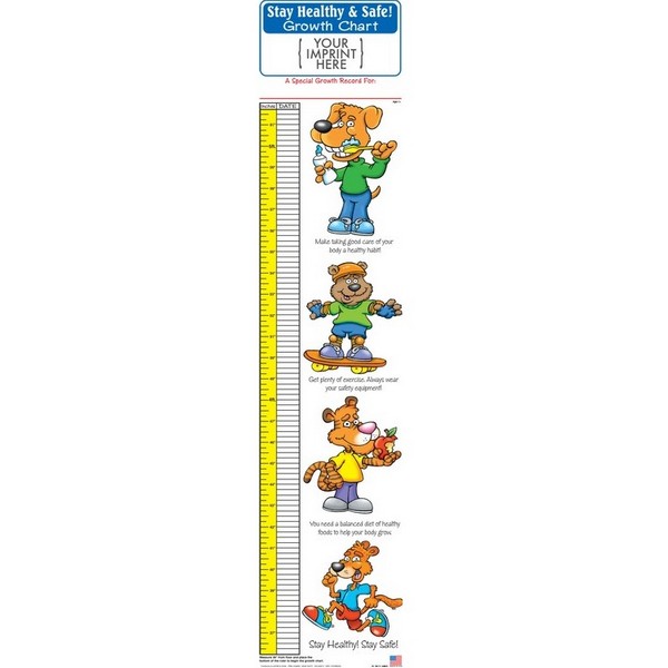 SC0030 Stay Healthy & Safe Growth Chart with Custom Imprint